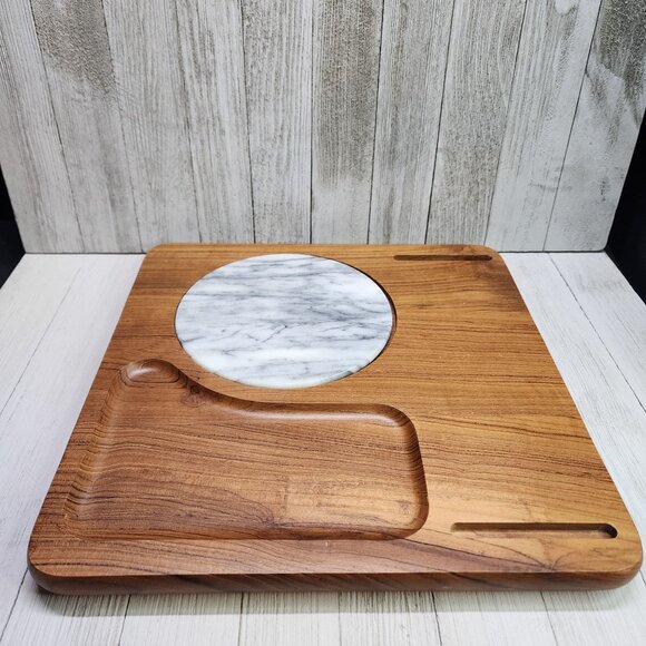 Vintage Mid Century Dolphin Genuine Teakwood Cheeseboard Tray - Picture 2 of 7